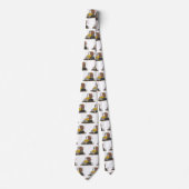 Funny bull Driving Bulldozer cartoon Stropdas (Voorkant)