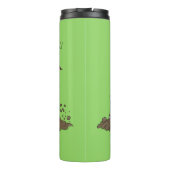 Funny bull Driving Bulldozer cartoon Thermosbeker (Achterkant)