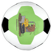 Funny bull Driving Bulldozer cartoon Voetbal (Gedraaid)