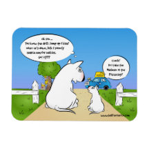 Funny Bull Terrier Cartoon Fridge Magnet