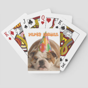 Funny Bulldog Gifts-Party Animal Sleeping Bulldog Pokerkaarten