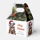 Funny Bulldog Schattigee Waterverf Hondenkerstwens Bedankdoosjes (Achterkant)