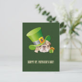 Funny Bulldog St.Patrick's Day Briefkaarten (Staand voorkant)