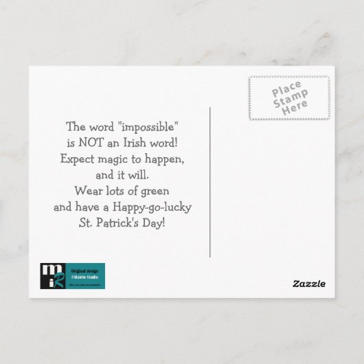 Funny Bulldog St. Patrick's Day Custom Briefkaart (Achterkant)