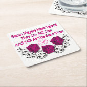 Funny Bunco - Can Roll Dice Vierkante Kartonnen Onderzetter (Schuin)