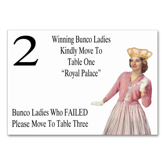 Funny Bunco Déplacer vers les cartes de table Rein (Dos)