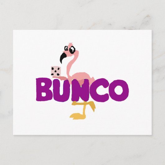 Funny Bunco Dice Game en Pink Flamingo Briefkaart (Voorkant)