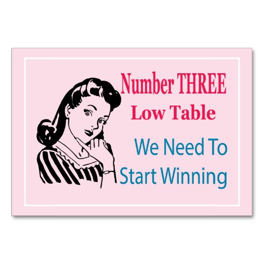 Funny Bunco Number Three Low Table Kaart (Voorkant)