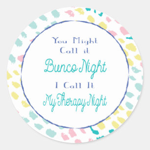 Funny Bunco Party Ronde Sticker