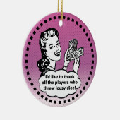 Funny Bunco Player Winner Pink  Keramisch Ornament (Rechts)