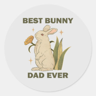 Funny Bunny, Beste Bunny Pap Ever, Bunny Lover Ronde Sticker