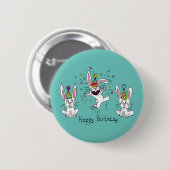 Funny Bunny Birthday Kinder Ronde Button 5,7 Cm (Voorkant /achterkant)