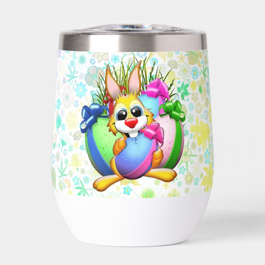 Funny Bunny biting an Easter Egg (Avant)