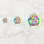 Funny Bunny biting an Easter Egg Confetti (Achterkanten)