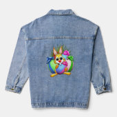 Funny Bunny biting an Easter Egg Denim Jacket (Achterkant)