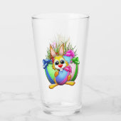 Funny Bunny biting an Easter Egg Glas (Achterkant)