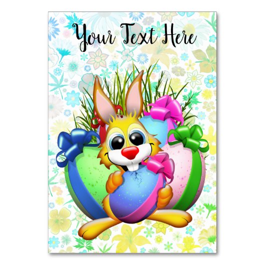 Funny Bunny biting an Easter Egg Kaart (Voorkant)