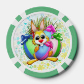 Funny Bunny biting an Easter Egg Poker Chips (Achterkant)