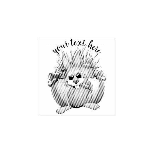 Funny Bunny biting an Easter Egg Rubberstempel (Afrduk)