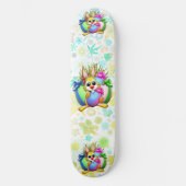 Funny Bunny biting an Easter Egg Skateboard (Voorkant)