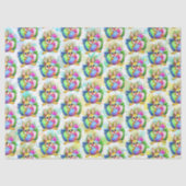 Funny Bunny biting an Easter Egg Tissuepapier (Voorkant)