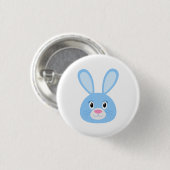 Funny Bunny Blue Ronde Button 3,2 Cm (Voorkant /achterkant)