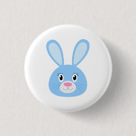 Funny Bunny Blue Ronde Button 3,2 Cm