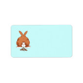 Funny Bunny Butt Cartoon Rabbit © Sandy Long Etiket (Voorkant)
