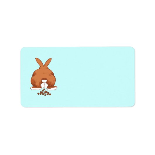 Funny Bunny Butt Cartoon Rabbit © Sandy Long Etiket (Voorkant)