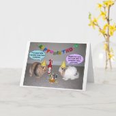 Funny Bunny Carte d'anniversaire (Fleur jaune)