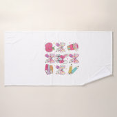 Funny Bunny Coquette Bow Rabbit Teacher Easter Ret (Serviette de bain)