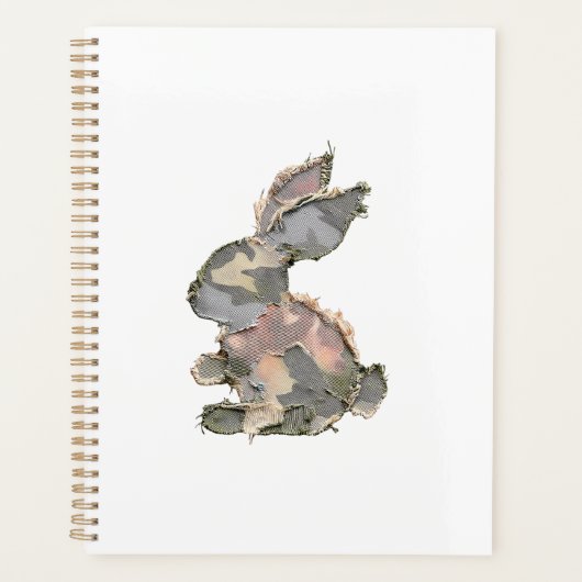 Funny Bunny Crochet Patchwork Camo Rabbit Happy Ea Planner (Voorkant)