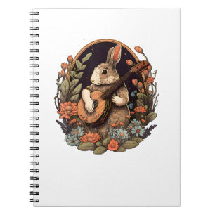 Funny Bunny die Banjo Guitar Music Rabbit Happ spe Notitieboek