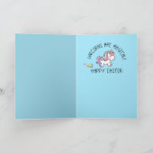 Funny Bunny en Chick Pasen Kaart (Binnen)