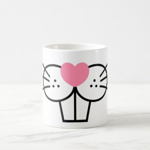 Funny Bunny Face Mouth Nose Cute Animal Graphic Koffiemok