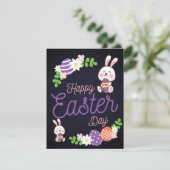 Funny Bunny Happy Easter Day Holiday Kaart (Staand voorkant)
