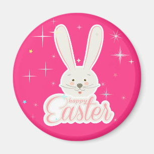 FUNNY BUNNY Happy Easter Eggs Hunt Party Magneet