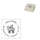 Funny Bunny Happy Easter Return-adres Rubberstempel (Gestempeld)