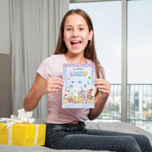 Funny Bunny Happy Paasdag Feestdagen Kaart