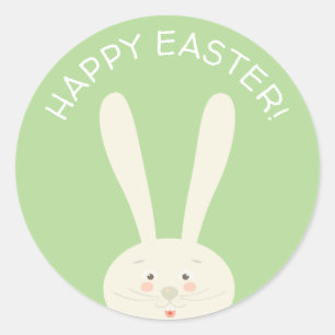 FUNNY BUNNY Hapy Easter Hunt Party Ronde Sticker