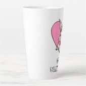 Funny  Bunny & Heart Custom Valentijnsdag Latte Mok (Voorkant)
