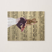 Funny bunny konbit violist legpuzzel (Horizontaal)