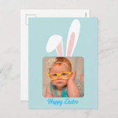 Funny Bunny Personalized Photo Easter Holiday Feestdagenkaart (Voorkant / Achterkant)