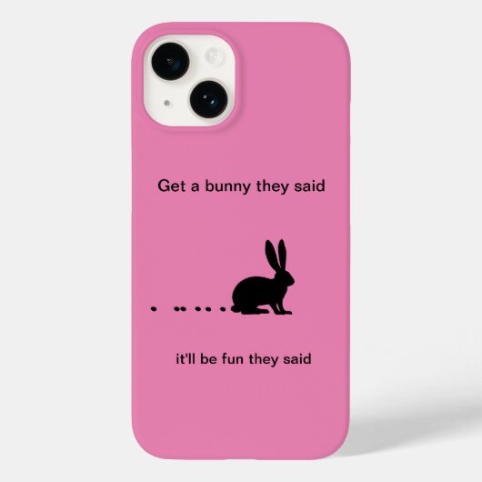 Funny Bunny Poop Coque-Mate iPhone 14 Coque (Verso)