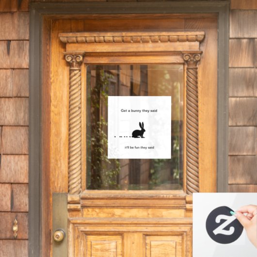 Funny Bunny Poop Window Decal (Huis Deur)