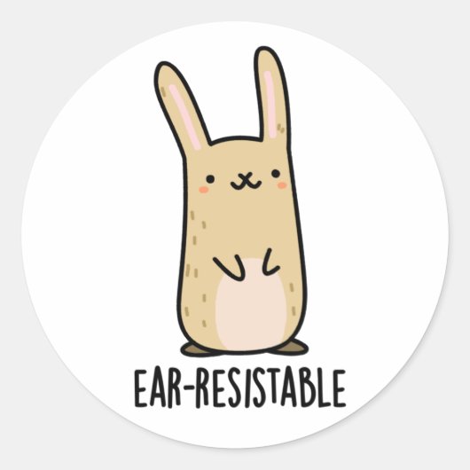 Funny Bunny Rabbit Pun, bestand tegen oeverbestend Ronde Sticker (Voorkant)