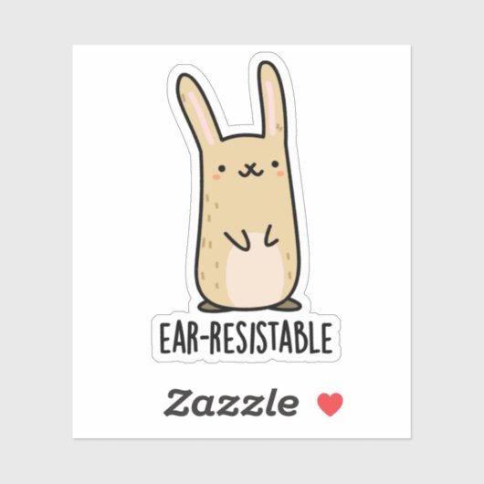 Funny Bunny Rabbit Pun, bestand tegen oeverbestend Sticker (Vel)