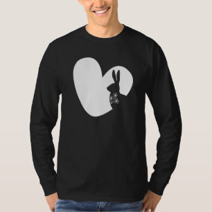 Funny Bunny Rabbit White Heart Happy Easte T-shirt