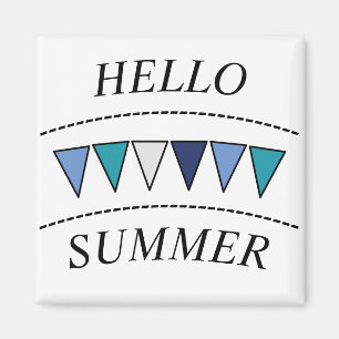 Funny Bunting Hallo Summer Magneet