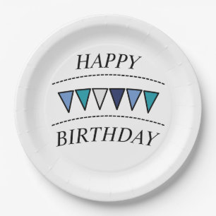 Funny Bunting Happy Birthday Papieren Bordje